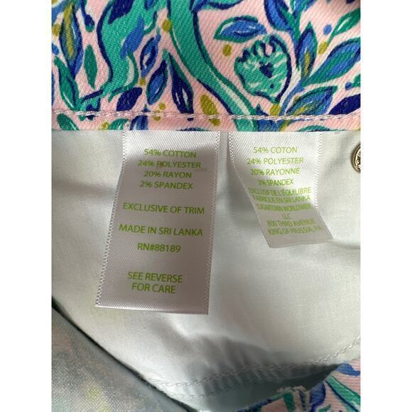 Lilly Pulitzer South Ocean Skinny Crop Jean in Melon Fig Tint Monkey Sea Size 4 - Picture 6 of 6